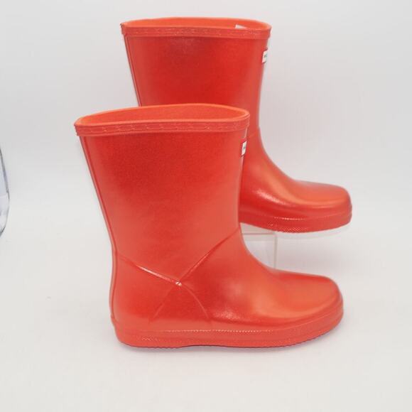 NEW Hunter Boots Girl's 4 Kids Original First Classic Nebula Rainboot Red Tang - Picture 4 of 12